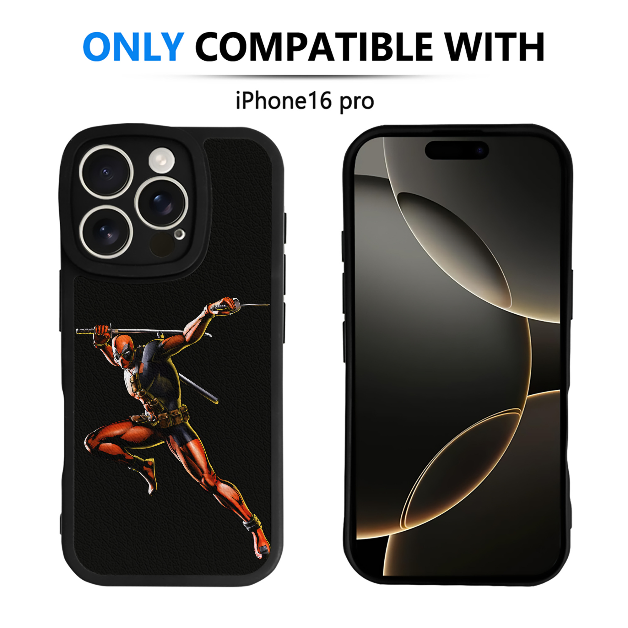 （画像用） Deadpool デッドプール 【iPhone 16シリーズ対応】シリコンスマホケース（レザー調） 材質：シリコン